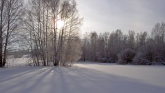 Landscapes nature snow winter sun