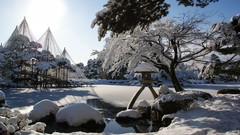 Landscapes nature snow winter sun light Garden