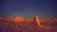 Landscapes nature Stars Mountains deserts