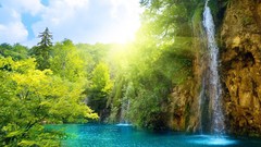 Landscapes nature sun bright light falls
