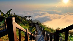 Landscapes nature sun clouds