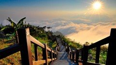 Landscapes nature sun clouds