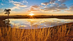 Landscapes nature sun lakes skies