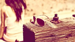 Landscapes nature sun light woman glasses