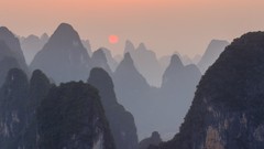 Landscapes nature sun Mountains China silhouettes national 