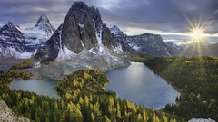 Landscapes nature sun Mountains clouds British Columbia mount