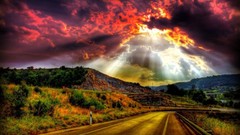 Landscapes nature sun roads