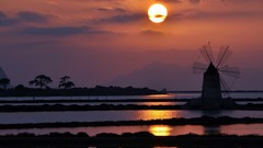 Landscapes nature sun windmills