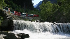Landscapes nature switzerland lakes trains