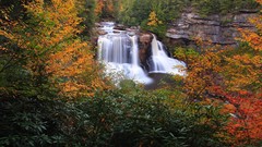 Landscapes nature Trees autumn lagoon cliff rivers forests