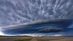 Landscapes nature Trees blue Mountains clouds sky Green plain 