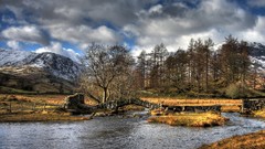Landscapes nature Trees clouds