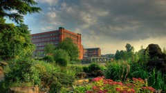 Landscapes nature Trees clouds buildings skylines