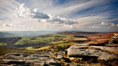 Landscapes nature Trees clouds Green