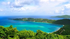 Landscapes nature Trees clouds Green bay