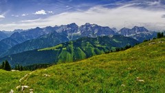 Landscapes nature Trees clouds hills Green panorama forests 