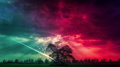 Landscapes nature Trees clouds multicolor