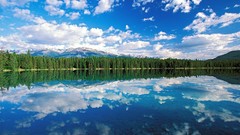 Landscapes nature Trees clouds reflections rivers