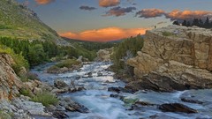 Landscapes nature Trees clouds rivers
