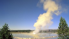Landscapes nature Trees clouds smoke lakes