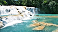 Landscapes nature Trees foliage Green waterfalls rivers emerald 