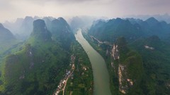 Landscapes nature Trees grass water hills China town cliffs 