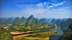 Landscapes nature Trees grass yellow water Mountains clouds 