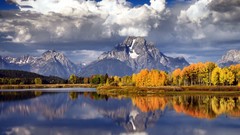 Landscapes nature Trees Mountains autumn lakes rivers forests