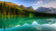 Landscapes nature Trees Mountains Canada Lake forest