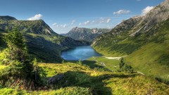 Landscapes nature Trees Mountains clouds
