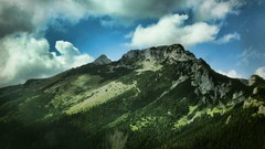 Landscapes nature Trees Mountains clouds