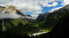 Landscapes nature Trees Mountains clouds forests scenic 