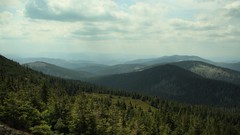 Landscapes nature Trees Mountains clouds hills