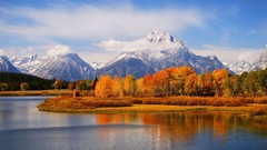 Landscapes nature Trees Mountains clouds lakes skyscapes