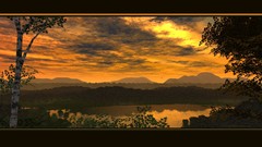 Landscapes nature Trees Mountains clouds paintings