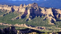 Landscapes nature Trees Mountains Green rocks