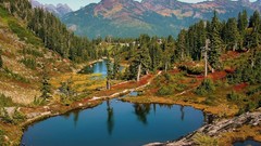 Landscapes nature Trees Mountains lakes forests valleys