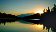 Landscapes nature Trees Mountains lakes reflections