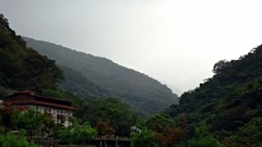 Landscapes nature Trees Mountains rain Taiwan houses skies
