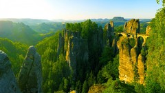 Landscapes nature Trees Mountains summer Green forests