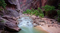 Landscapes nature Trees pebbles Utah cliffs rocks USA rivers 