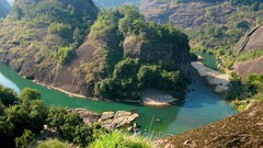 Landscapes nature Trees rock water Mountains Green China Plants 