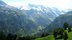 Landscapes nature Trees snow Mountains clouds Alps forests 