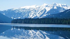 Landscapes nature Trees snow water lakes reflections forests