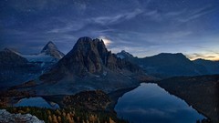 Landscapes nature Trees snow water Stars Mountains clouds lakes 