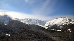 Landscapes nature Trees snow winter Mountains outdoors skies 