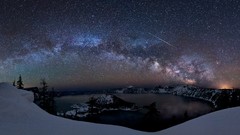 Landscapes nature Trees Stars Mountains light comet south lakes 