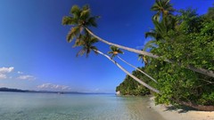 Landscapes nature Trees water clouds Green Islands Beaches