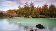 Landscapes nature Trees water clouds hills patagonia chile 