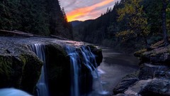 Landscapes nature Trees water clouds waterfalls rivers skylines